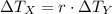 \Delta T_{X} = r\cdot \Delta T_{Y}