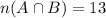 n(A \cap B)=13