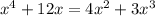 x^{4} +12x=4x^{2} +3x^{3}