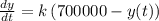 \frac{dy}{dt}=k\left ( 700000-y(t) \right )