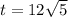 t = 12 \sqrt{5}