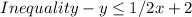 Inequality - y \leq 1 / 2x + 2