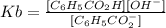 Kb = \frac{[C_{6}H_{5}CO_{2}H][OH^{-}]}{[C_{6}H_{5}CO_{2}^{-}]}
