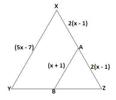 Point A is the midpoint of side XZ and point B is the

midpoint of side YZ.
What is AX?
2 units
4 un