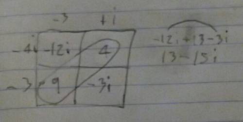Multiplying, dividing complex numbers simplify the expression show your work  (-3++3i)