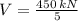 V = \frac{450\,kN}{5}