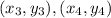 (x_{3},y_{3}),  (x_{4},y_{4})