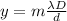 y=m\frac{\lambda D}{d}