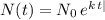 N(t)=N_0\,e^{k\,t|