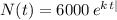 N(t)=6000\,e^{k\,t|