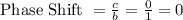 \text{Phase Shift }=\frac{c}{b}=\frac{0}{1}=0