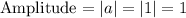 \text{Amplitude}=|a|=|1|=1