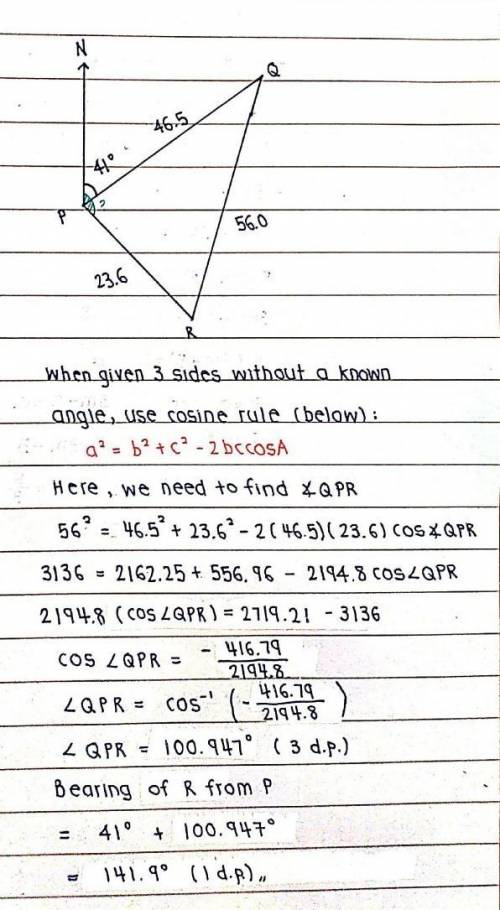 Hi:) I tried using the sine rule but I couldn’t get the ans :( anyone able to help? Thank you:)!!