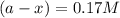 (a-x)=0.17M