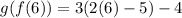 g(f(6))= 3(2(6) - 5) - 4