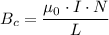 B_c = \dfrac{\mu _0 \cdot I  \cdot N}{L}