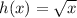 h(x)=\sqrt{x}