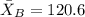 \bar X_B= 120.6