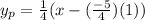 y_{p} = \frac{1}{4} ( x - (\frac{-5}{4} ) (1))