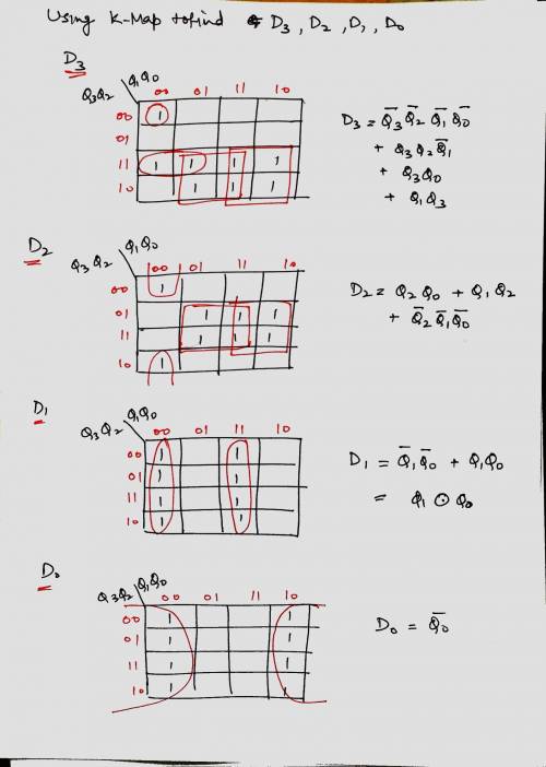 Design the 4-bit synchronous down-counter with enable using the counters in problem 4 as building bl