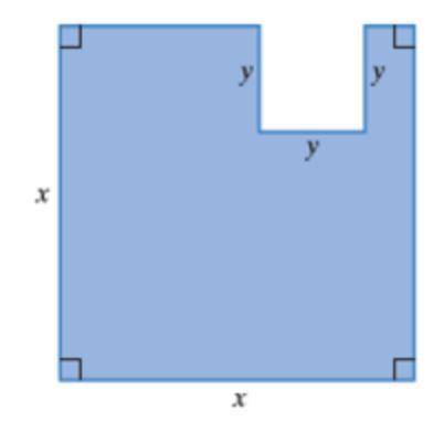 The figure shows a square floor plan with a smaller square area that will accommodate a combination