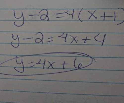 9. Write in point-slope form, slope-intercept form, and standard form an equation that passes

throu