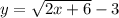 y = \sqrt{2x+6}-3