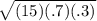 \sqrt{(15)(.7)(.3)}