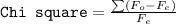 \texttt {Chi square}=\frac{\sum (F_o-F_e)}{F_e}