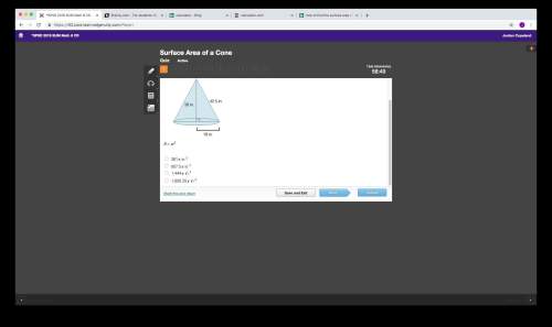 What is the area of the base of a cone that has a slant height of 42.5 inches, a height of 38 inches