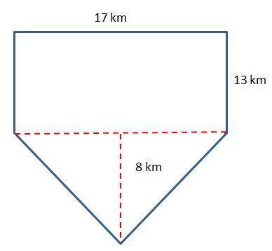 This is urgenta. 289 km2 b. 273 km2 c. 221 km2 d. 357 km2