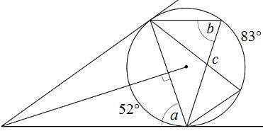 Find the value of c. a. 26 b. 104 c. 52 d. 93.5