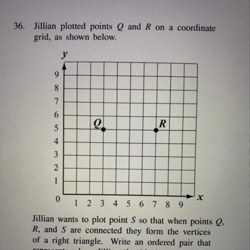 Jillian plotted points q and r on a coordinate grid, as shown below.  jillian wants to p