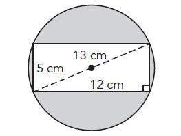 Arectangle is inscribed in a circle. calculate the area of the circle. use 3.14 for π. round t