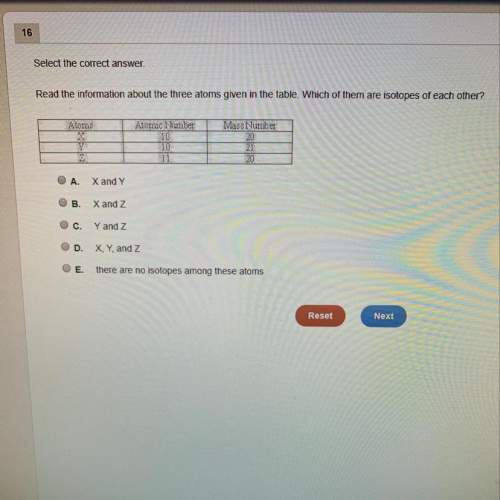 Read the information about the three atoms given in the table. which of them are isotopes of each ot