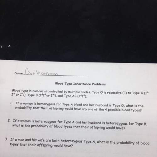 If a woman is homozygous for type a blood and her husband is type o, what is the probability that th