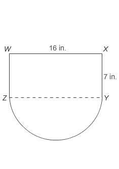 Figure wxyz is a rectangle with a semicircle added to its base. what is the perimeter of