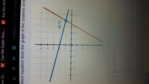 Which equation does the graph of the systems of equations solve?  a. 1/4x + 2 = 2x - 7&lt;