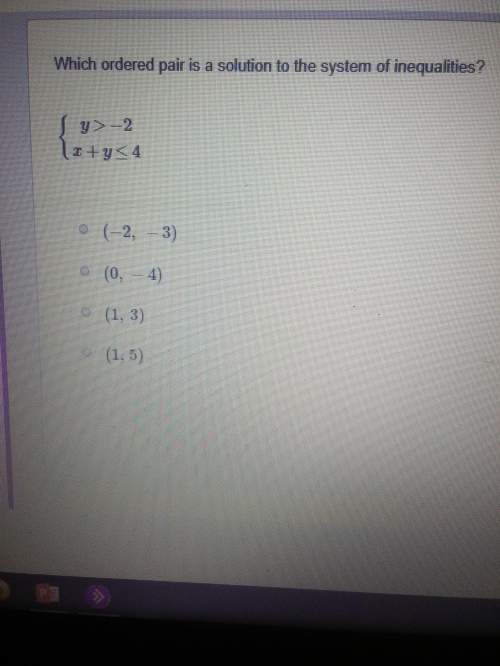 Which ordered pair is a solution to the system of inequalities?  look at the pictu