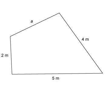 Find the value of the unknown side length for the given perimeter p. p = 14 m a. 3 m b. 4 m c. 14 m