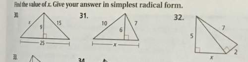 Me. attached is a picture of a triangle. i need to find the length of x through the pythagorean theo