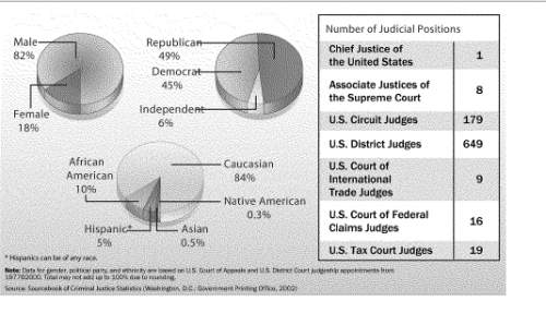 "an estimated 10 percent of the federal judicial branch is comprised of african americans. based on