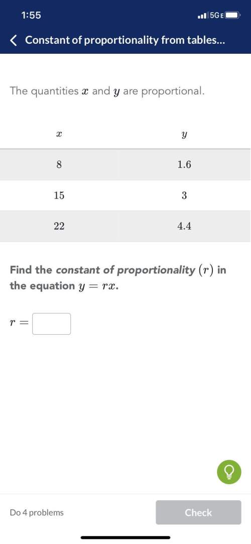 Find the constant of proportionality r in the equation y = rx