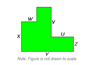 If u = 6 feet, v = 7 feet, w = 3 feet, x = 6 feet, y = 12 feet, and z = 3 feet, what is the area of