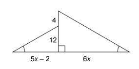 The two triangles are similar. what is the value of x? enter your answer in the box. x = ? ?&lt;