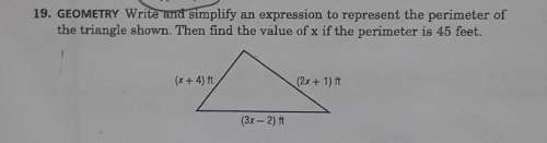 19. geometry write and simplify an expression to represent the perimeter ofthe triangle shown.