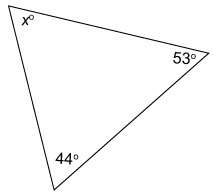 What is the measure of angle x?  m∠x= °