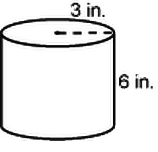 What is the exact volume of the cylinder?  a. 18π in3 b. 36π in3 c. 54π in3&lt;