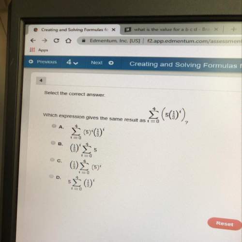 Select the correct answer. which expression gives the same result as i=0 σ () ο ο.