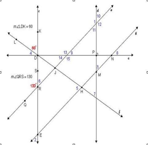 Find the missing angle measures. there are 15 total. 1) 2) 3) 4)